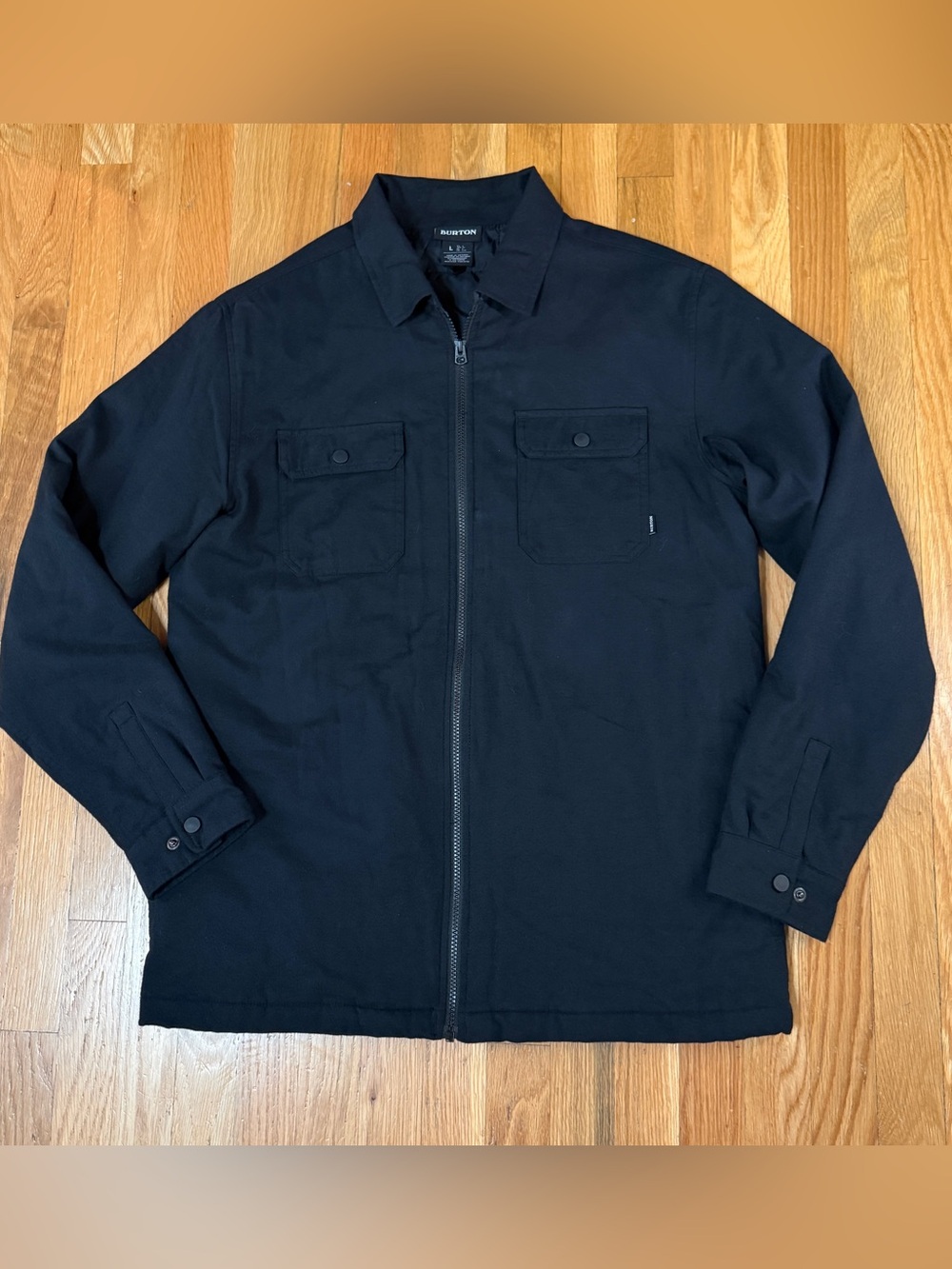 Burton Black Zip-Front Insulated Jacket (L)